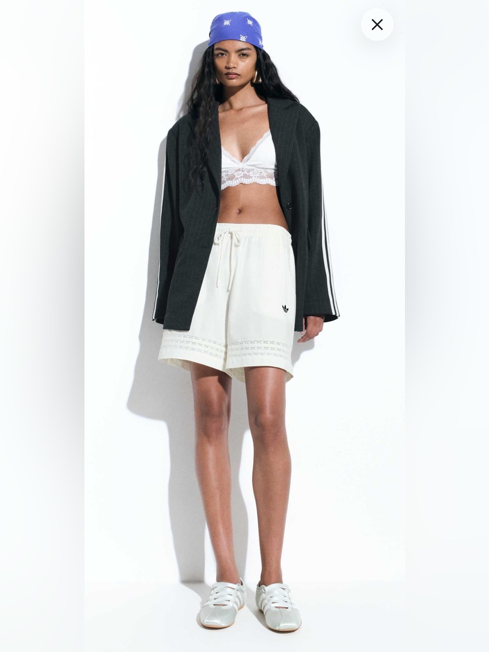 NWT adidas Originals × ASOS shorts with lace inserts, Collection 04 SOLD OUT - Picture 4 of 7